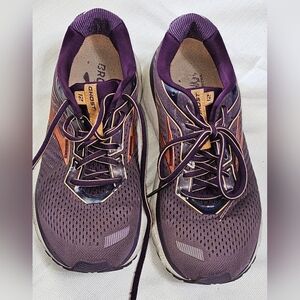 Brooks Ghost 12 Running‎ Shoes PURPLE ORANGE Women's 9B Medium  Walking Athletic